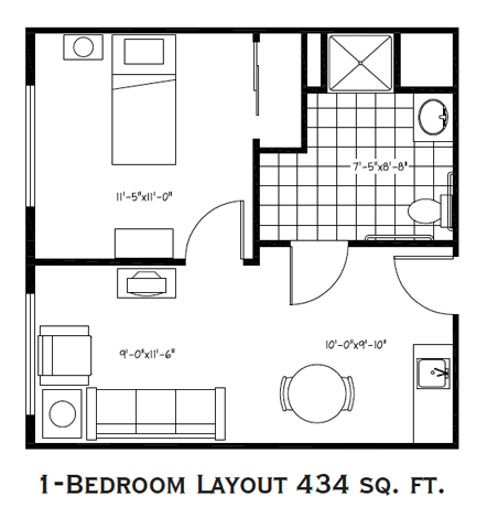 1-Bedroom Layout