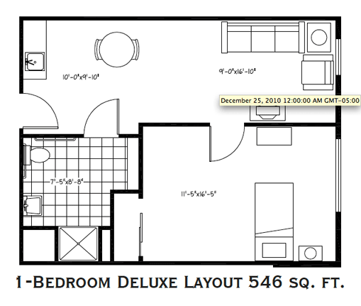1-Bedroom Deluxe Layout